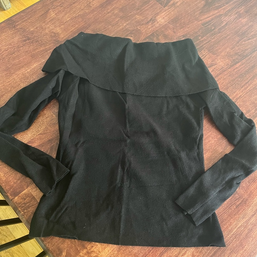 Black Off Shoulder Sweater - Picture 1 of 2